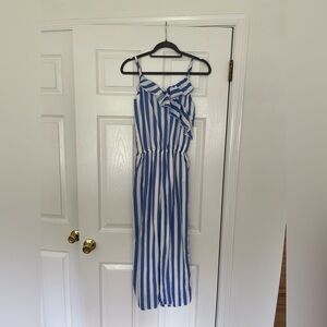 Abercrombie Kids Blue and White Striped Jumpsuit, Girls 15/16